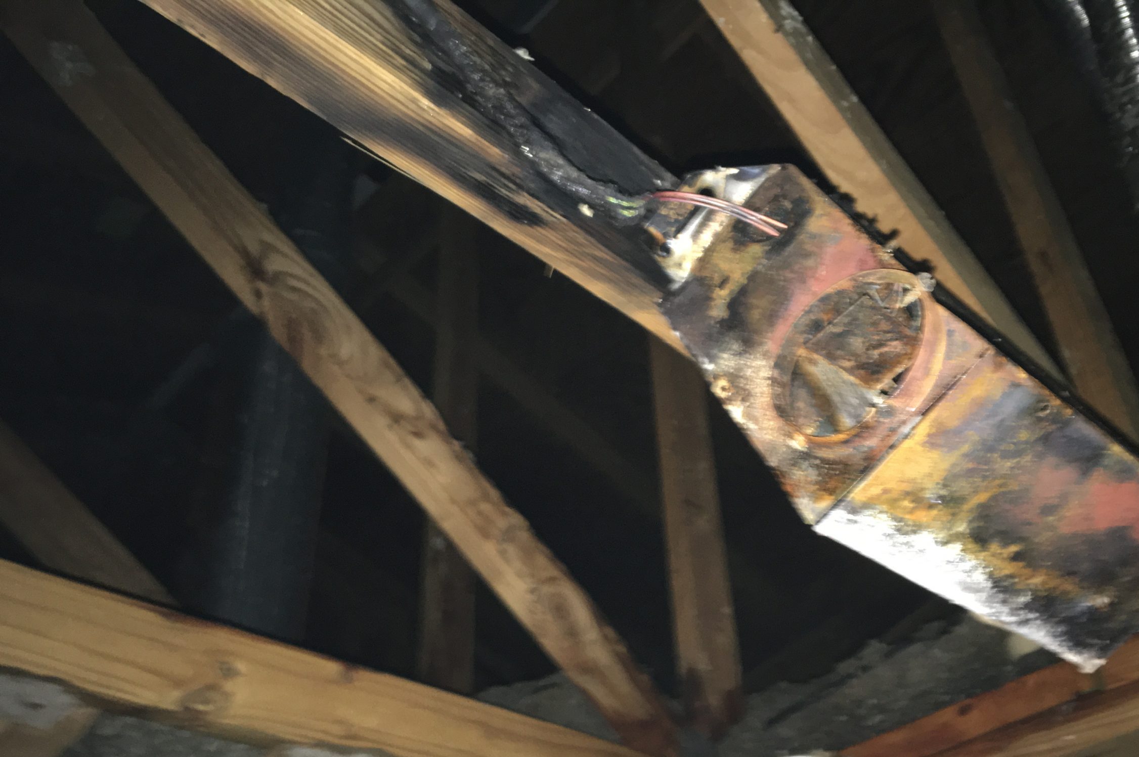 a picture of damage at a commercial water damage project
